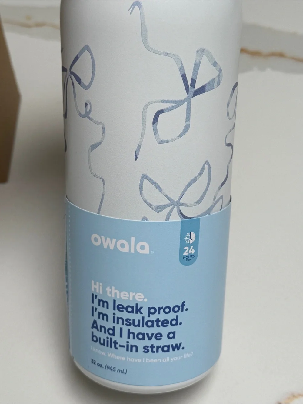 NWT Owala Tied & True Blue Bows 32oz FreeSip UO Exclusive Bowala